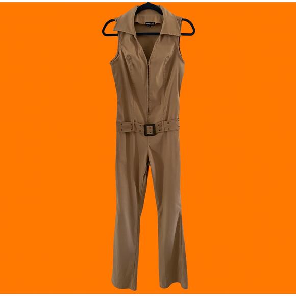 90's 00's vintage bodycon flare leg y2k jumpsuit one piece Size 9 wet seal - Picture 1 of 6